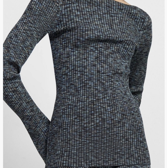 Theory space dye boatneck sweater - size small to medium - black/blue/multicolor - Picture 7 of 11